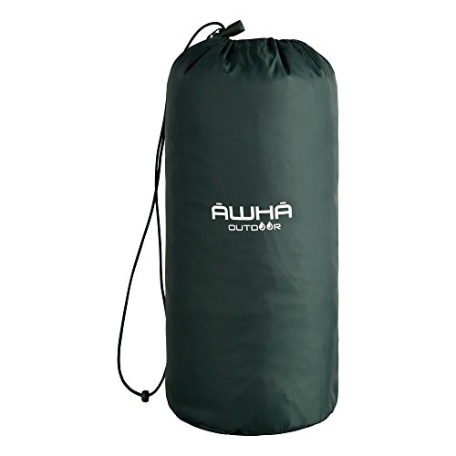 AWHA Regenponcho Damen und Herren wasserdicht und extra lang zum Wandern, Reiten, Fahrrad fahren - Outdoor Regenschutz wiederverwendbar mit Tasche, dunkelgrün, S/M