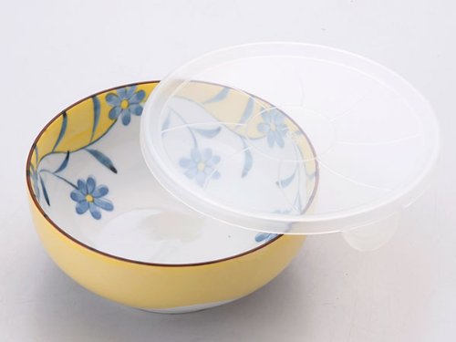 レンジパック 食器 蓋付き フタ付き 大 鉢 ボウル/ノンラップ大鉢 黄彩華/保存 鉢 うつわ 漬物 作り置き 常備菜 日本製 和食器 おしゃれ/和食器