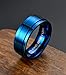 King Ring 8mm Spinner Ring – Stainless Steel Fidget Ring for Men & Women K15 – Blue 08