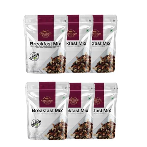 KHARAWALA'S Breakfast Mix - Pack of 6 (200gm Eac) | Fusion of Roasted Pumkin Seed, Almonds, Pecan Nuts, Hazelnut, Cranberry & Black raisins-image-22