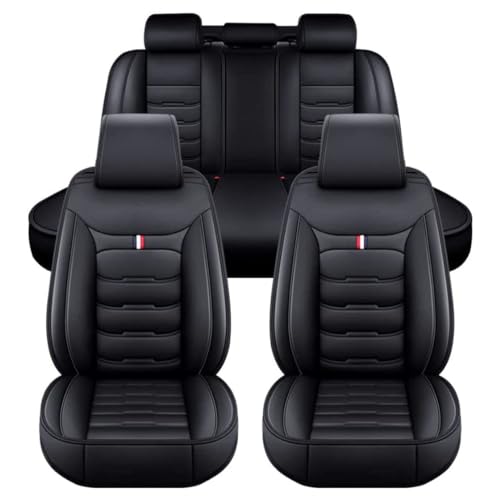LICOME Car Seat Covers for Mitsubishi Outlander PHEV 2014-2021, 5-Seat Custom Full Set Leather Front Rear Car Seat Protector, All Weather Waterproof Seat Cover Accessories,B Black