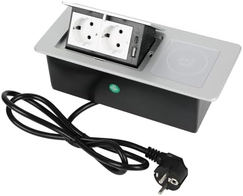 3 Fach Versenkbare Steckdose USB C Mit 15W Kabellos Produktbild-Vorschau 2