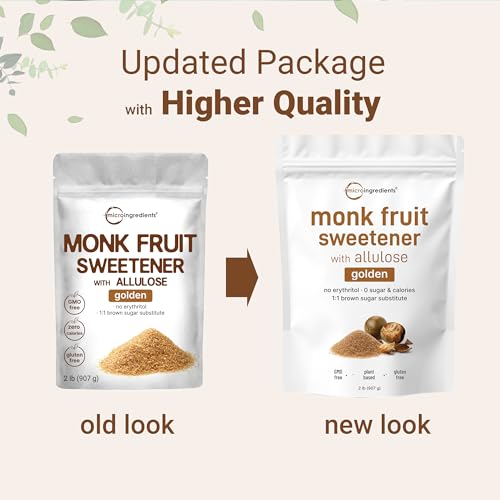 Micro Ingredients Golden Monk Fruit Sweetener Allulose, 2 Lbs | No Erythritol, No Aftertaste, 1:1 Brown Sugar Substitute thumb #2