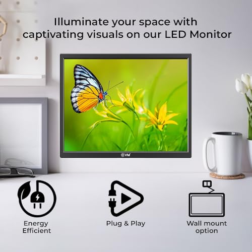 Image of EVM 17.1 Inch (43.43 Cm) Grand SQ Series LED Monitor | HD 1280x1024*| HDMI & VGA Ports | 5ms Response Time | VESA Wall Mount Compatible | Black | 1 Year Warranty (EVM-175-Grand-SQ-LED)