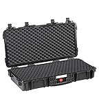 RED by EXPLORER Hard Rifle Case, Waterproof Short-barreled Rifle (SBR) Case with Double Egg Foam Layers and TEXAS Flag Print on Lid, 31' long, Black, Made in Italy