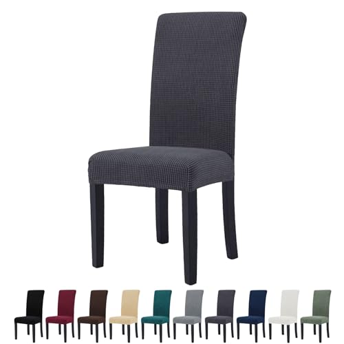 YSTELLAA Coprisedie Elasticizzato 6 Pezzi Grigio