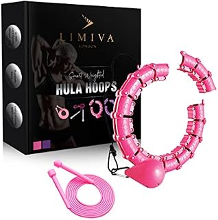 LIMIVA Smart Weighted Hula Hoop 28 Detachable Knots With Skipping Rope For Adults, Smart Weighted Hula Hoop With 360 Auto-Spinning Ball For Children and Adults Fitness