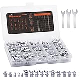 TRILINK SAE & Metric Zerk Grease Fittings Assortment Kit - 120pcs (1/4", 1/8", M6, M8, M10) Grease Nipples with Wrench | Straight, 45° & 90° Angles for Automotive, Agricultural & Industrial Machinery