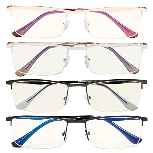 Image of Eyekepper 4-Pack Quality Half-Rim Reading Glasses Readers with Spring Hinges Include Computer Readers for Women Men