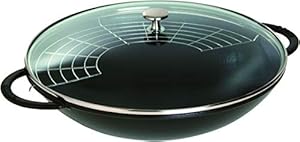 Staub Wok Żeliwny Czarny 37 cm