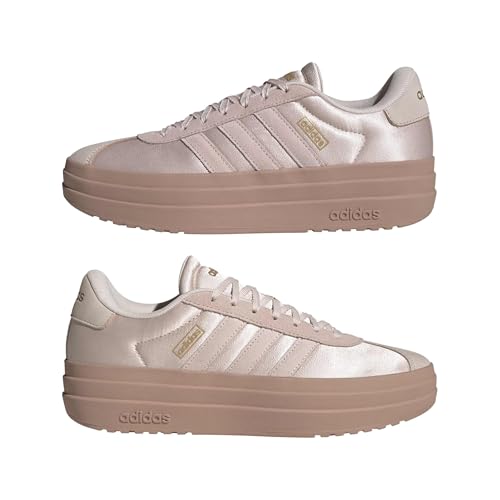 Image of adidas Womens Vl Court Bold Lace Up Sneakers Shoes Casual - Pink