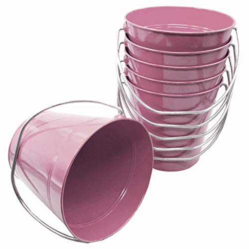 ITALIA 6-Pack,Size 5.6 X 6 Color Pink, Quality Metal Bucket 1.5 Quart,6-Pack - Thumbnail 3
