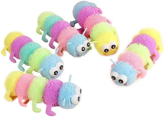 Adult Squishy Caterpillar For Stress Anxiety Relief Ahd Autism Need Special Toy Pack Of 1 Piece, Multicolor