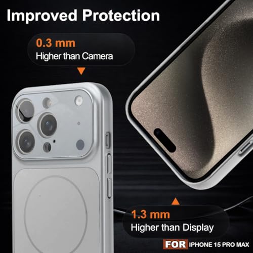 Image of SHINESTAR iPhone 15 Pro Max Case - Premium Shockproof Protective Cover, Wireless Charging Compatible, Slim & Durable Luxury Back Cover with Camera Protection (Silver)