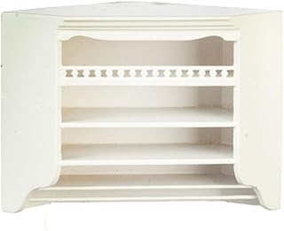 Melody Jane Dolls Houses White Corner Wall Unit Cabinet JBM Miniature Kitchen Furniture