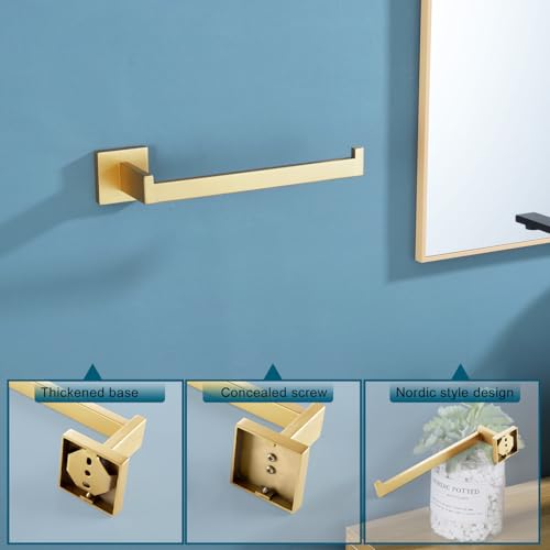 Image of KOKOSIRI Towel Bar Gold Hand Towel Holder for Bathroom Kitchen Hardware Stainless Steel Wall Mounted, Brushed Gold, B3003BG
