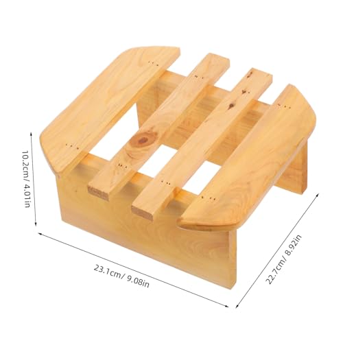 Banco para pies de madera minimalista para spa y ducha miniatura 3