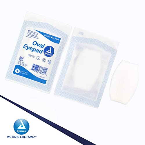 Dynarex Sterile Oval Eye Pads - Individually Wrapped Cotton Patches With Mesh Covering - Single Use, Comfortable, Absorbent Sterile Pads For Eyes - 2.63X1.63", 1 Box Of 50 #TOP5