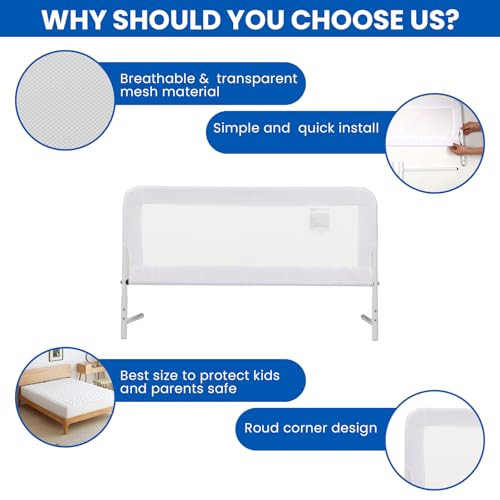 FURWEY Bed Rail for Toddlers 31.5inch Toddler Bed Rails for Twin, Full, King and Queen Beds Swing Down Child Safety Side Railing Guards for Kids(31.5\" x 20\")