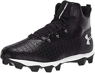 Under Armour Men's Hammer Mid RM Football Shoe, Black (002)/White, 11.5 M US