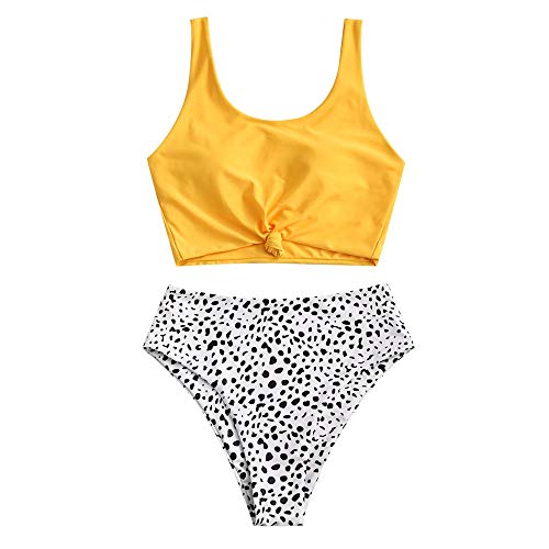 SHEKINI Damen Bikini Set Mit Lace-Up Rücken – Triangel-BH, Gepolstert, Gesmokte Hose, Zweiteilig