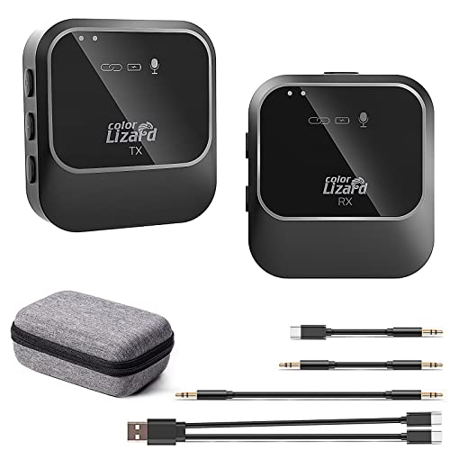 Colorlizard Wireless Lavalier Microphone, 2.4Ghz Lapel Mic For Cameras, Plug&Play Bluetooth Lav Microphone For Pc/Laptop/Phone, 100M Range, For Streaming, Podcast Interview, Studio Recording #TOP4