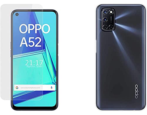 Pack 2 En 1 Funda Gel Transparente + Protector Cristal Templado para OPPO A52 / A72