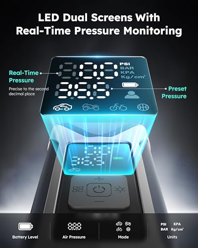 Image of ASMAX T10 Tire Inflator Portable Air Compressor, 160PSI Cordless Electric Air Pump with 7500mAh Battery, Digital Gauge, Auto Shut-off, Fast Inflation for Car, Motorcycle, Bike, Bicycle, Balls