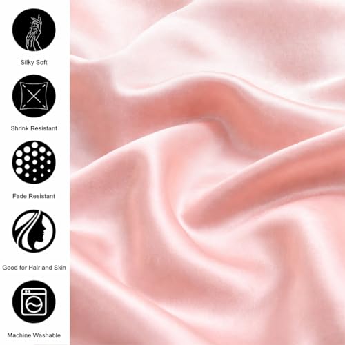 Image of elanorhomes 300TC Premium Satin King Size Bedsheet 90 * 108 inches with 2 Pillow Covers | Ideal for Summers & Winters | Valentine for Couples, Romantic Dates, Weddings (Buckingham Blush)