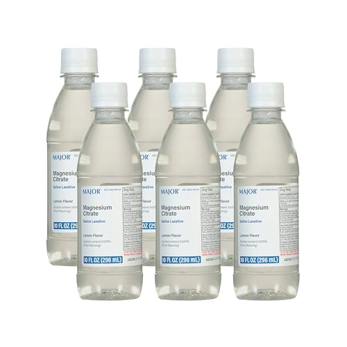 MAJOR Magnesium Citrate Saline Laxative - Helps Relieve Occasional Constipation (Irregularity) - Lemon Flavor - 10 Fl. Oz. (6 Pack)