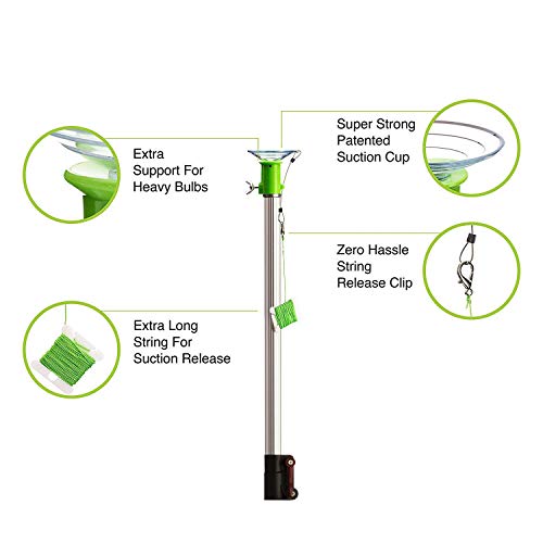 STAUBER Best Bulb Changer Kit with STAUBER Quick-Lock Bulb Changer Extension Pole - 22 Feet