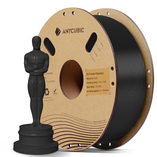 ANYCUBIC PLA Plus Filament 1.75mm Schwarz, PLA+ 3D Drucker Filament, Intelligentes Drucken, Filament-3D-Druckmaterialien 1kg