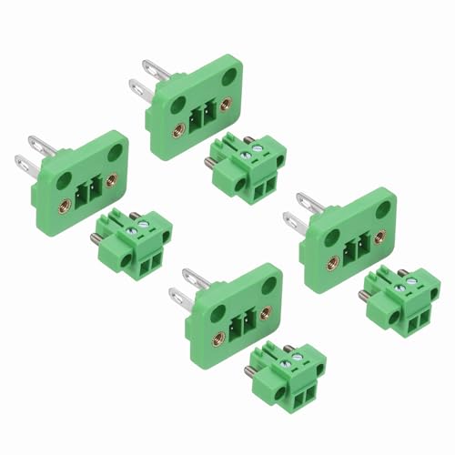 Image of sourcing map 4 Set 2-Pin 3.5mm Pitch Pluggable Screw Terminal Block Connectors, PA66 300V 8A Through-Wall PCB Terminal Connectors for DIY Electronics Automation Power Modules, 28-16AWG Cable