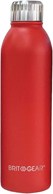 ANSIO Stainless Steel Water Bottle,Vacuum Flask & Double Walled Insulated Drinks Bottle Hot & Cold BPA Free Outdoor Sports Camping Hiking Cycling (500 ML, Red) by Britgear