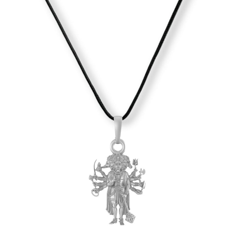A 92.5% Pure Sterling Silver God Panchmukhi Hanuman Locket with Black Thread | (Big Size) Pendant for Men- EVE_PB7214-image-21