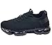 Forever Link Womens Air Cushion Fashion Sneakers Breathable Knit Comfortable Lightweight Walking Shoes, Black, 7.5