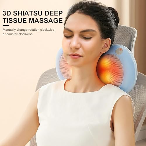 Xllent HSZ111 Neck Massager For Pain Relief Deep Tissue - Shiatsu Back And Neck Massager,Back Massager Deep Tissue Kneading Massager With Heat,Electric Massage Pillow thumb #5