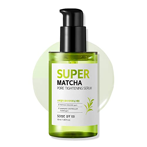 SOME BY MI Super Matcha Pore Tightening Serum - 1.69Oz, 50ml - Made from Match Water for Sensitive Skin - Skin Moisturizing and Purifying Effect - Blackheads, Sebum and Pore Care - Korean Skin Care