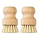 NUZAMAS Spülbürste aus Holz, natürliche Sisal-Geschirrspülbürste, Küchenbürste aus Holz, Gemüsebürste für den Haushalt, 2 Stück