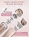 Bikini Trimmer for Women, Painless Dual Head Shaver for Sensitive Skin, IPX7 Waterproof for Safe Shower, USB-C, Detachable Head, Portable 2 in 1 Electric Razors for Pubic Hair, Rose Gold