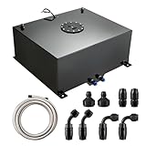 EVIL ENERGY 20 Gallon Fuel Cell Tank Aluminum with Level Sender 6AN 12FT CPE Fuel Line Kit Black