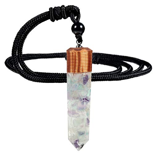 Collier pendentif pointe en cristal de guérison Nupuyai avec cordon ajustable 60 cm