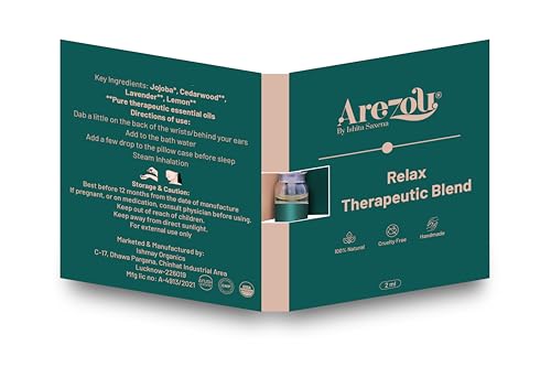 Image of Arezou Relax for Deep relaxation, Melting away stress and Inviting Peace| Aromatherapy Therapeutic Oil, Natural Ingredients For Relaxation (2ml)