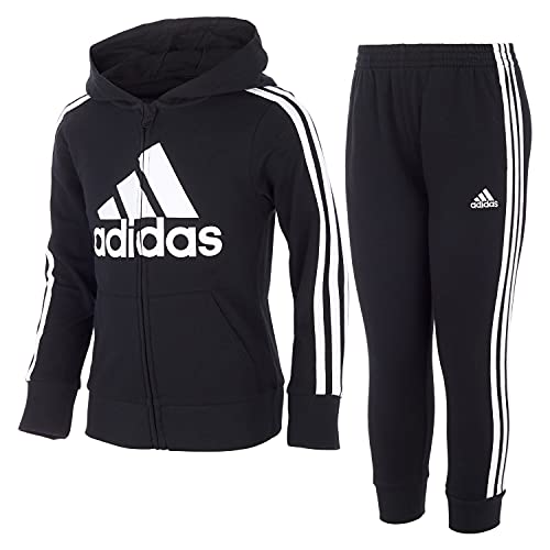 Image of adidas Boy's Zip Front French Terry Hooded Jacket and Joggers Set