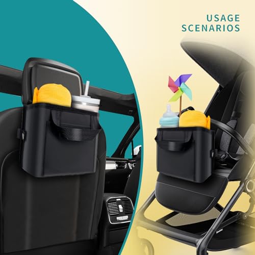 Image of Luggage Cup Holder for Suitcases - Free Hand Drink Carrier, Multifunctional Travel Cup Holder Fits Suitcase Handles, Travel Accessories (Water Proof Jet)