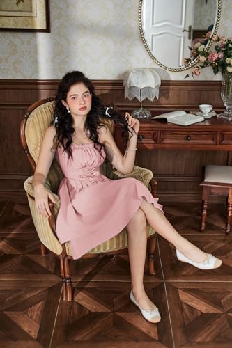 Image of Scarlet Darkness Corset Mini Sundress Chiffon Homecoming Dress for Women | Slim Straps, Ruched Neckline, Lace-Up Front, Layered A-Line, for Graduation Cocktail Party, Fairy Costume with Pockets