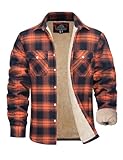 MAGCOMSEN Men's Fleece Lined Plaid Flannel Shirt Long Sleeve Button Down Flannel...