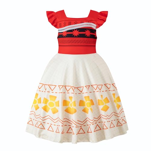 Vestido Princesa Auggle Girls Rojo con Mangas Flutter miniatura 3