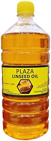 PLAZA - Pure Linseed Oil - 1 Litre Pack (Bat Oil) Used for wood Polishing and wood strength, Used for Cricket Bats, Used for mixing in paints for enhanced Gloss, Good massaging oil.