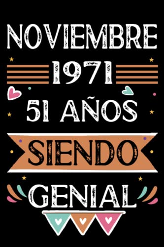 CUADERNO, Noviembre 1971, 51 Años Siendo Genial: Libro de visitas, cuaderno, 110 páginas de felicitaciones, idea de regalo, regalo Para la esposa, novia, mujer, La madre